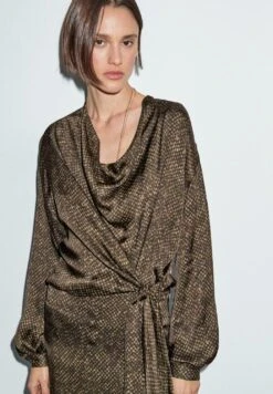 Massimo Dutti Day Dress - Brown -Massimo Dutti Shop 8e6ef9c31deb436cbd7600df68963ef4