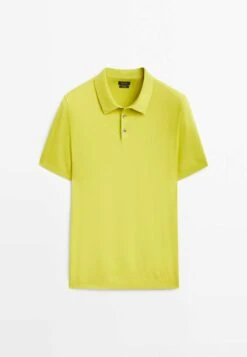 Massimo Dutti Short Sleeve- Polo Shirt - Neon Yellow -Massimo Dutti Shop 8e7379ab60ff48518166c13637e55584
