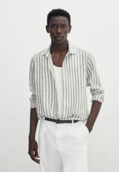 Massimo Dutti Striped - Shirt - Green