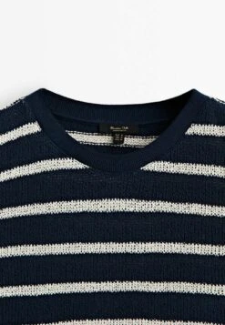 Massimo Dutti Textured Striped Crop - Top - Dark Blue -Massimo Dutti Shop 8ea8a960f30645c4b663d34a036220e0