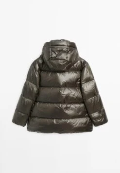 Massimo Dutti SHORT WATER-REPELLENT PUFFER WITH HOOD - Down Jacket - Mottled Green -Massimo Dutti Shop 8eaa169afcbd4e2c94db1dd621fed310