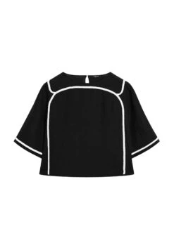 Massimo Dutti CONTRAST EMBROIDERY - Blouse - Black -Massimo Dutti Shop 8ecaa4539d5f42aab6e0a0ba36eb93f2