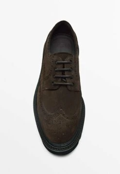 Massimo Dutti Split Brogues - Lace-Ups - Mottled Dark Brown -Massimo Dutti Shop 8f0b39cddd80445aa0d1daee887bed68