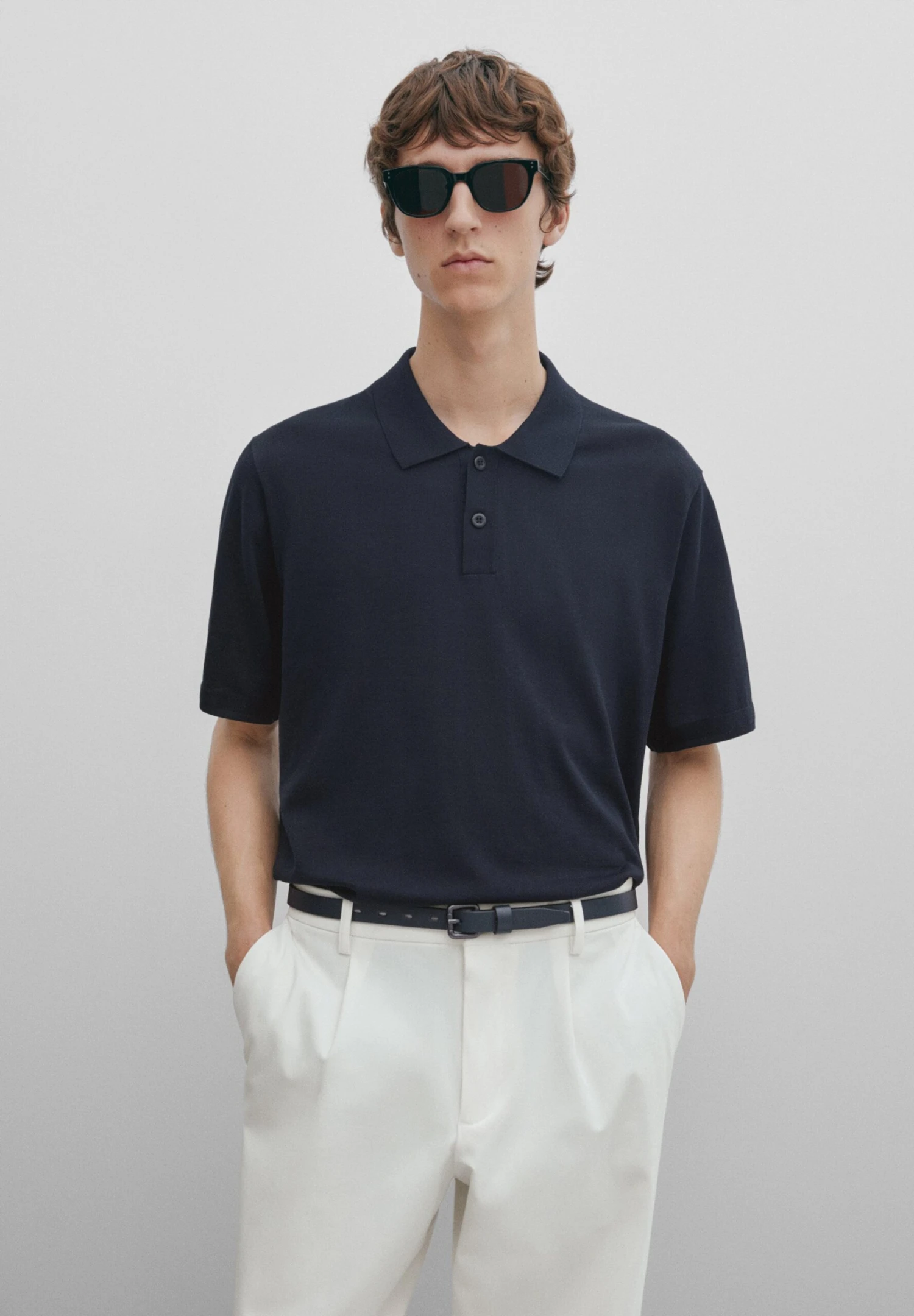 Massimo Dutti Studio - Blend - Polo Shirt - Blue/Black Denim 3 Massimo Dutti Studio - Blend - Polo Shirt - Blue/Black Denim