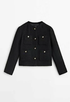 Massimo Dutti Textured Cropped With Four Pockets - Summer Jacket - Black 21 Massimo Dutti Textured Cropped With Four Pockets - Summer Jacket - Black -Massimo Dutti Shop 8f1d8564c54f4a35a6134c27abc09ee8