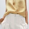 Massimo Dutti CROSSOVER HALTER NECK - Blouse - Mustard Yellow -Massimo Dutti Shop 8f251b2b5f4648ce94f83d93ed63c075
