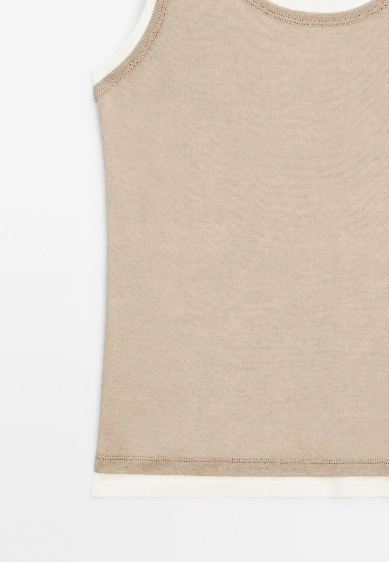 Massimo Dutti DOUBLE-STRAP WITH ROUND NECK - Basic T-shirt - Beige 10 Massimo Dutti DOUBLE-STRAP WITH ROUND NECK - Basic T-shirt - Beige - Image 8