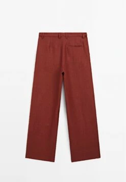 Massimo Dutti FLOWING MID-WAIST - Trousers - Red -Massimo Dutti Shop 8f5b2bef697c4090a530cb91cde9f68a