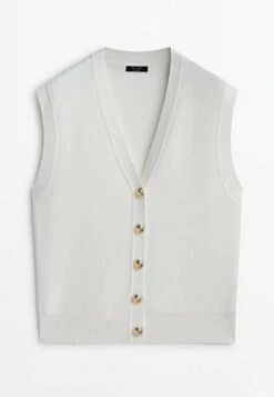 Massimo Dutti With Golden Buttons - Cardigan - White -Massimo Dutti Shop 8f792dba0c04405c8902fd272201da16