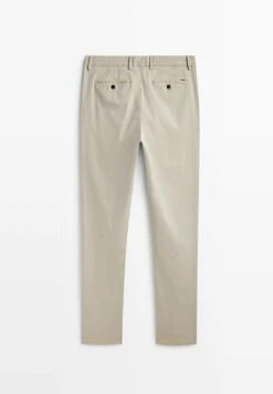 Massimo Dutti Slim-Fit Textured Ottoman- Chinos - Beige -Massimo Dutti Shop 8f7b21da123445b7979b491507f4cc67