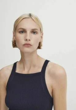 Massimo Dutti With Square Neckline - Top - Dark Blue -Massimo Dutti Shop 8fe40908259f4da2a33465c30ac50259