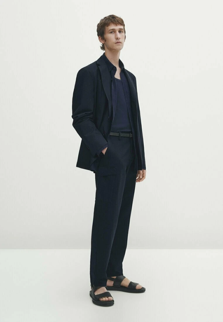 Massimo Dutti Cargo Trousers - Mottled Blue 4 Massimo Dutti Cargo Trousers - Mottled Blue - Image 2