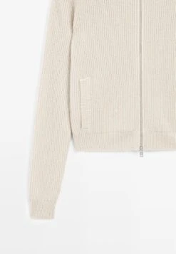 Massimo Dutti ZIP-UP WITH BUTTONS - Cardigan - Beige -Massimo Dutti Shop 9066ff3c62544f6cb0952cd89e33c455