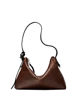 Massimo Dutti SMALL NAPPA FINISH - Handbag - Brown