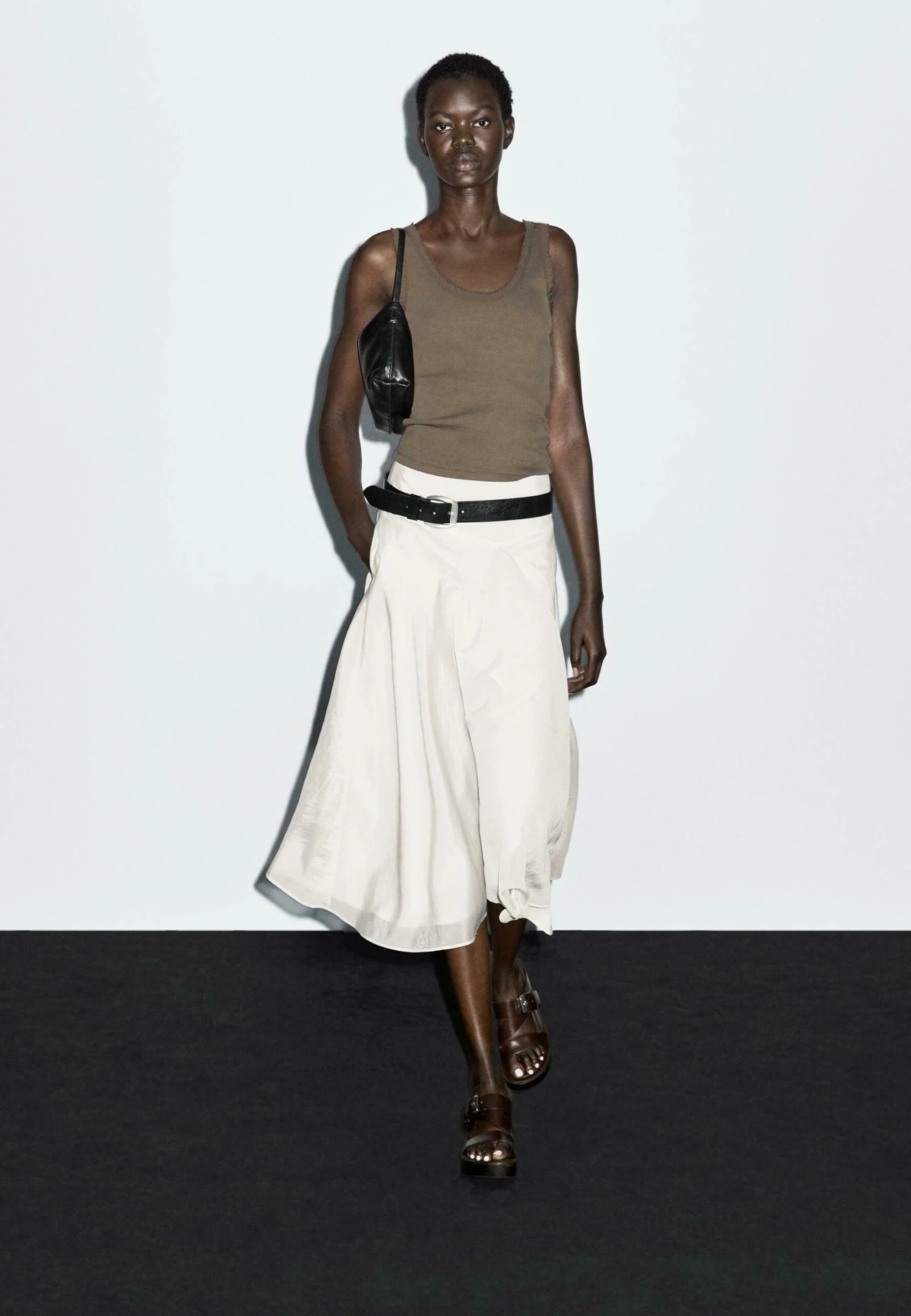 Massimo Dutti MIDI WITH YOKE AND FLOUNCE - A-line Skirt - Beige 6 Massimo Dutti MIDI WITH YOKE AND FLOUNCE - A-line Skirt - Beige - Image 4