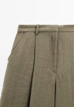 Massimo Dutti WIDE-LEG CROPPED WITH DARTS - Trousers - Mottled Brown -Massimo Dutti Shop 90c3372dcc9b44289f608bef8a083770