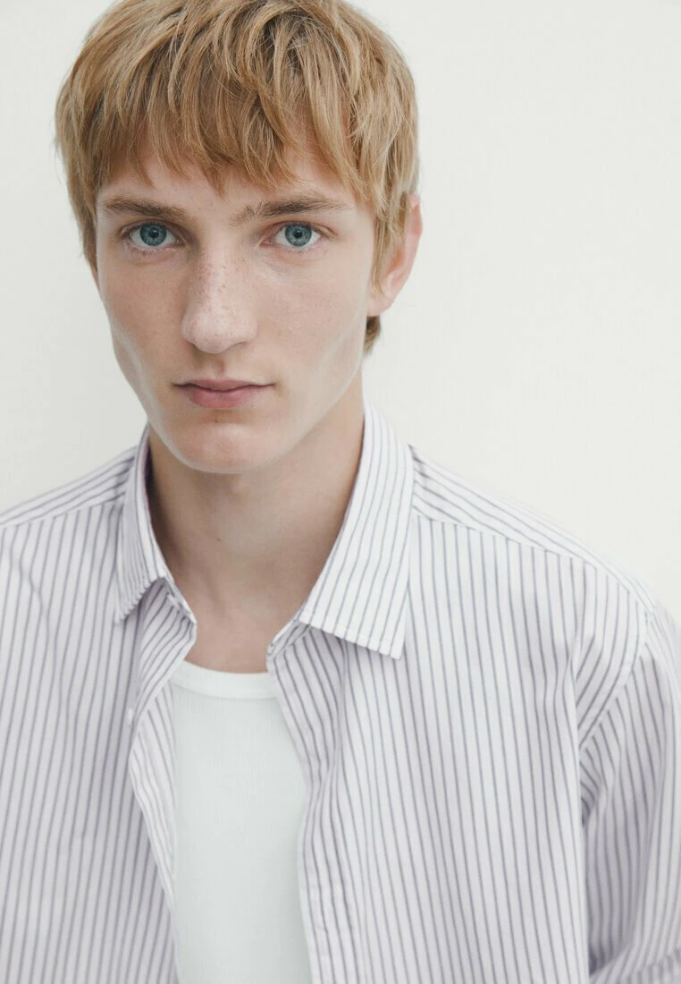 Massimo Dutti Fit Striped- Shirt - Light Blue 6 Massimo Dutti Fit Striped- Shirt - Light Blue - Image 4