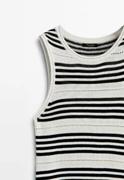 Massimo Dutti Striped Sleeveless Textured - Jumper Dress - Beige -Massimo Dutti Shop 911e110d3bb5436abfb6d3e29ba231f1