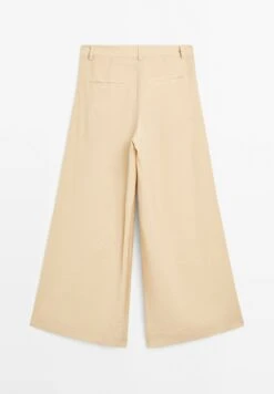 Massimo Dutti DARTED PALAZZO - Trousers - Beige -Massimo Dutti Shop 9122b69ca4bc4e76b2addf418093359a