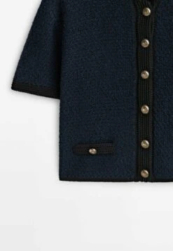 Massimo Dutti TexturedWith Gold Toned Buttons - Cardigan -Massimo Dutti Shop 91356975d0d8478698169d735a665046