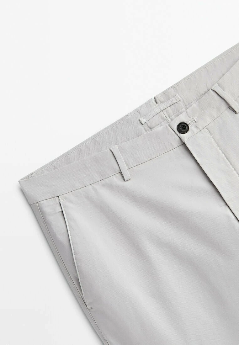 Massimo Dutti Slim-Fit Textured Ottoman- Chinos - Light Grey 11 Massimo Dutti Slim-Fit Textured Ottoman- Chinos - Light Grey - Image 9