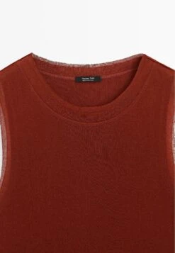 Massimo Dutti SLEEVELESS WITH DOUBLE PIPING - Basic T-shirt - Dark Red -Massimo Dutti Shop 91519b56253c44dd994008f74993bb46