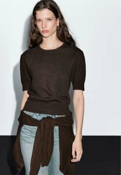 Massimo Dutti CREW NECK WITH SHORT SLEEVES - Basic T-shirt - Dark Brown 15 Massimo Dutti CREW NECK WITH SHORT SLEEVES - Basic T-shirt - Dark Brown -Massimo Dutti Shop 915bd32e84014327bbc816797f33fd1d