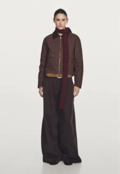 Massimo Dutti SHORT WITH CORDUROY COLLAR - Light Jacket - Bordeaux -Massimo Dutti Shop 9160f6dfb75a44e884878cc770fa3788