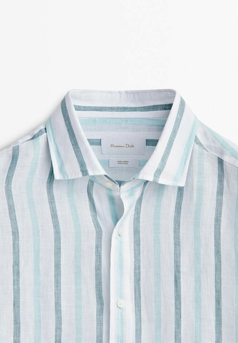 Massimo Dutti Two-Tone Striped - Shirt - Light Blue 9 Massimo Dutti Two-Tone Striped - Shirt - Light Blue - Image 7