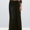 Massimo Dutti FLOWING SATIN MIDI - Maxi Skirt - Black -Massimo Dutti Shop 918a91e84d2c41a2a50a60102919bfad