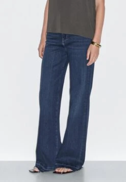 Massimo Dutti MID-RISE BELL BOTTOM - Flared Jeans - Dark Blue