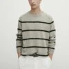 Massimo Dutti Colour Block Crew Neck- Jumper - Beige -Massimo Dutti Shop 924f0ef568be4ccda1728634f7771d76