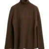 Massimo Dutti HIGH NECK COAT - Jumper - Brown -Massimo Dutti Shop 925188e97afa45889afbe3a67b619bbf