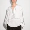 Massimo Dutti LOOSE-FITTING GARMENT WITH CONTRAST DETAILS - Blouse - White -Massimo Dutti Shop 9258a1081dd6488b83d7de8dba704919