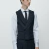 Massimo Dutti Pinstripes Super - Suit Waistcoat - Blue/Black Denim -Massimo Dutti Shop 9267ab341ca24b609f8ad74cef53357b