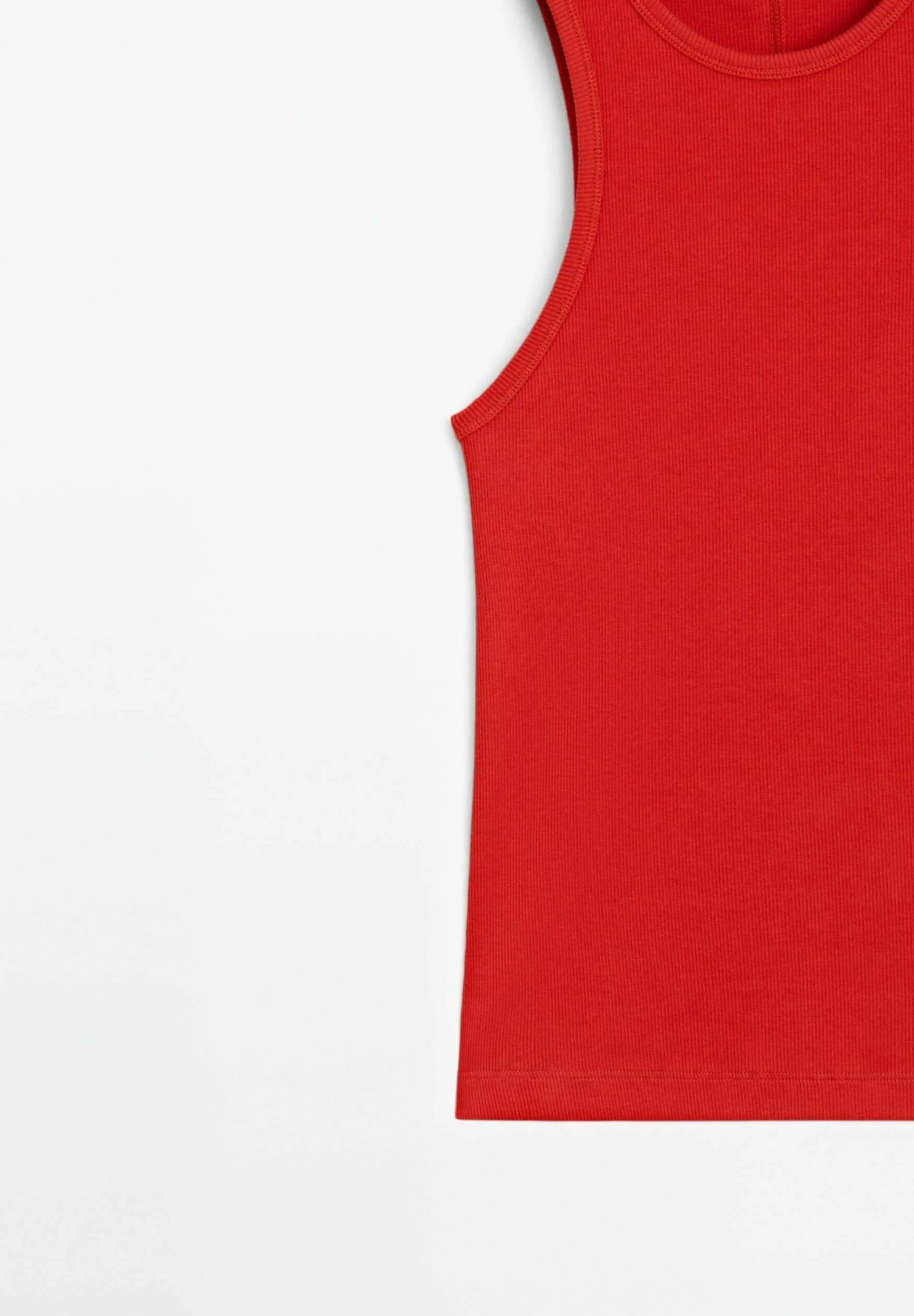 Massimo Dutti RIBBED HALTER - Basic T-shirt - Red 11 Massimo Dutti RIBBED HALTER - Basic T-shirt - Red - Image 9