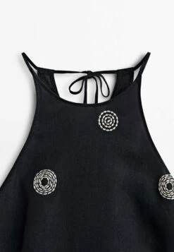 Massimo Dutti Halter With Contrast Embroidery - Day Dress - Black -Massimo Dutti Shop 92a61ea5153a46e2a6dba3971f5637d6