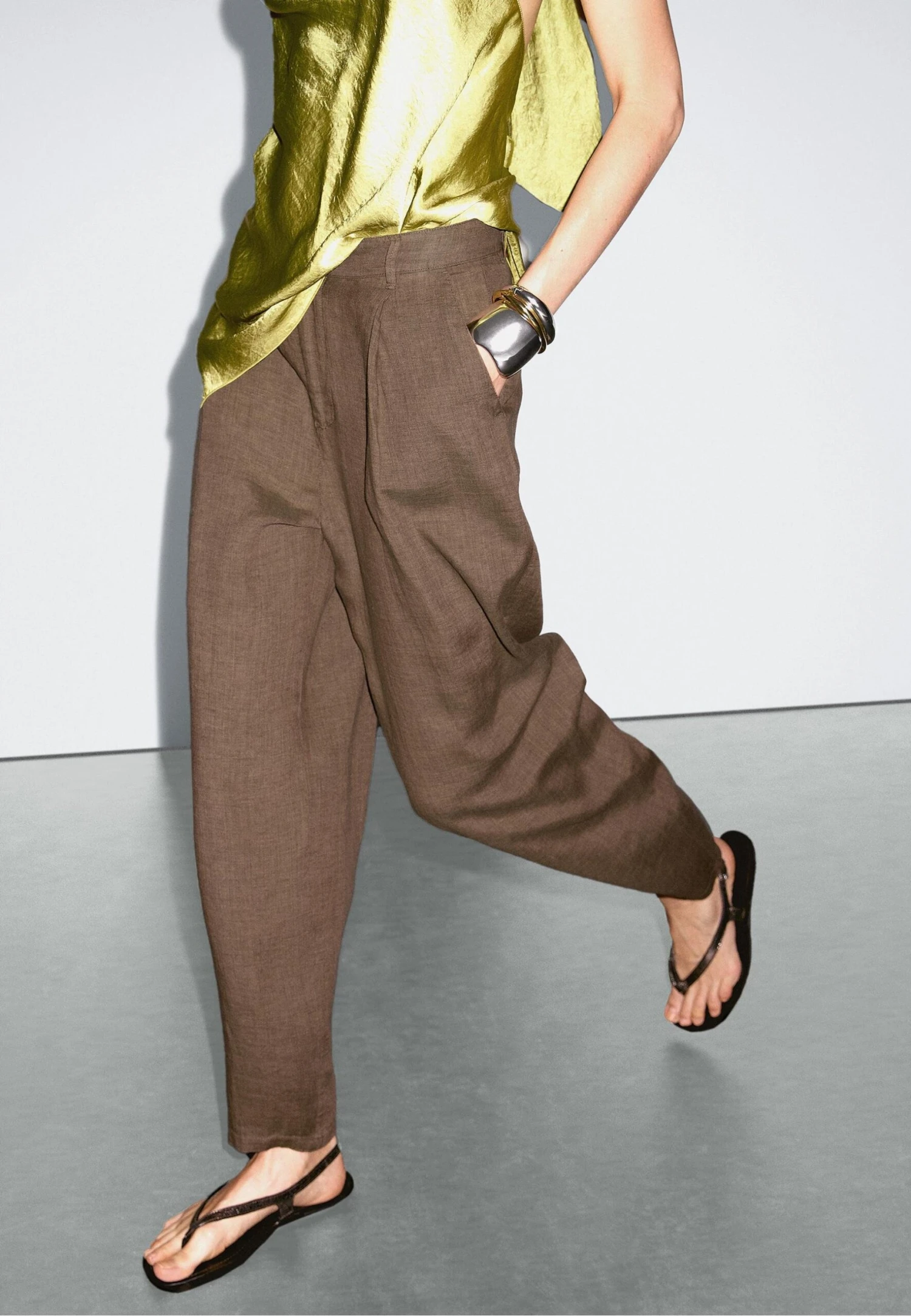 Massimo Dutti WIDE-LEG - Trousers - Beige 3 Massimo Dutti WIDE-LEG - Trousers - Beige