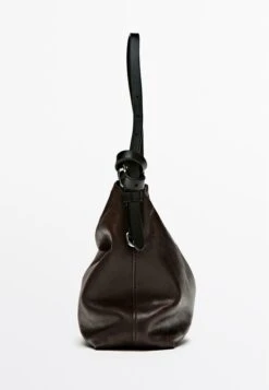 Massimo Dutti SMALL NAPPA FINISH - Handbag - Dark Brown -Massimo Dutti Shop 9363e18c392a4106910061c1fee51d8a