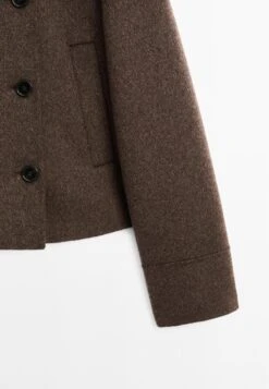Massimo Dutti SHORT DOUBLE-BREASTED - Short Coat - Mottled Dark Brown -Massimo Dutti Shop 937691c1ae9f44578d9753984b67ab35