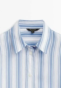 Massimo Dutti With Stripes- Button-Down Blouse - Light Blue -Massimo Dutti Shop 937e963f654a44c0817bed9285fa78f4