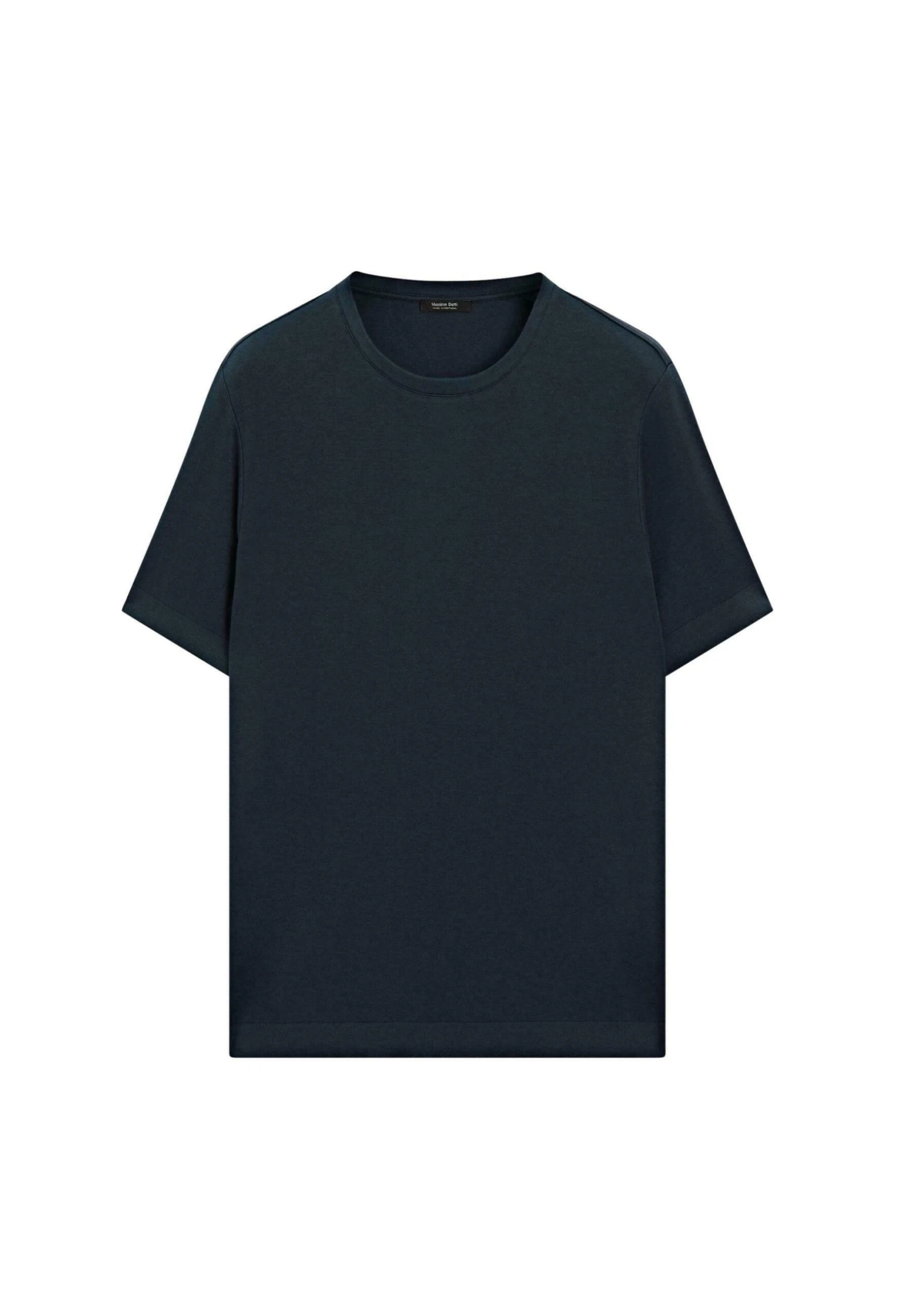 Massimo Dutti CREW NECK WITH RIBBED TRIMS - Basic T-shirt - Dark Blue 7 Massimo Dutti CREW NECK WITH RIBBED TRIMS - Basic T-shirt - Dark Blue - Image 5