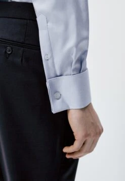 Massimo Dutti Regular Fit With Double Cuffs - Formal Shirt - Light Blue -Massimo Dutti Shop 938d63adbfaf4100a3c2700f60451d40