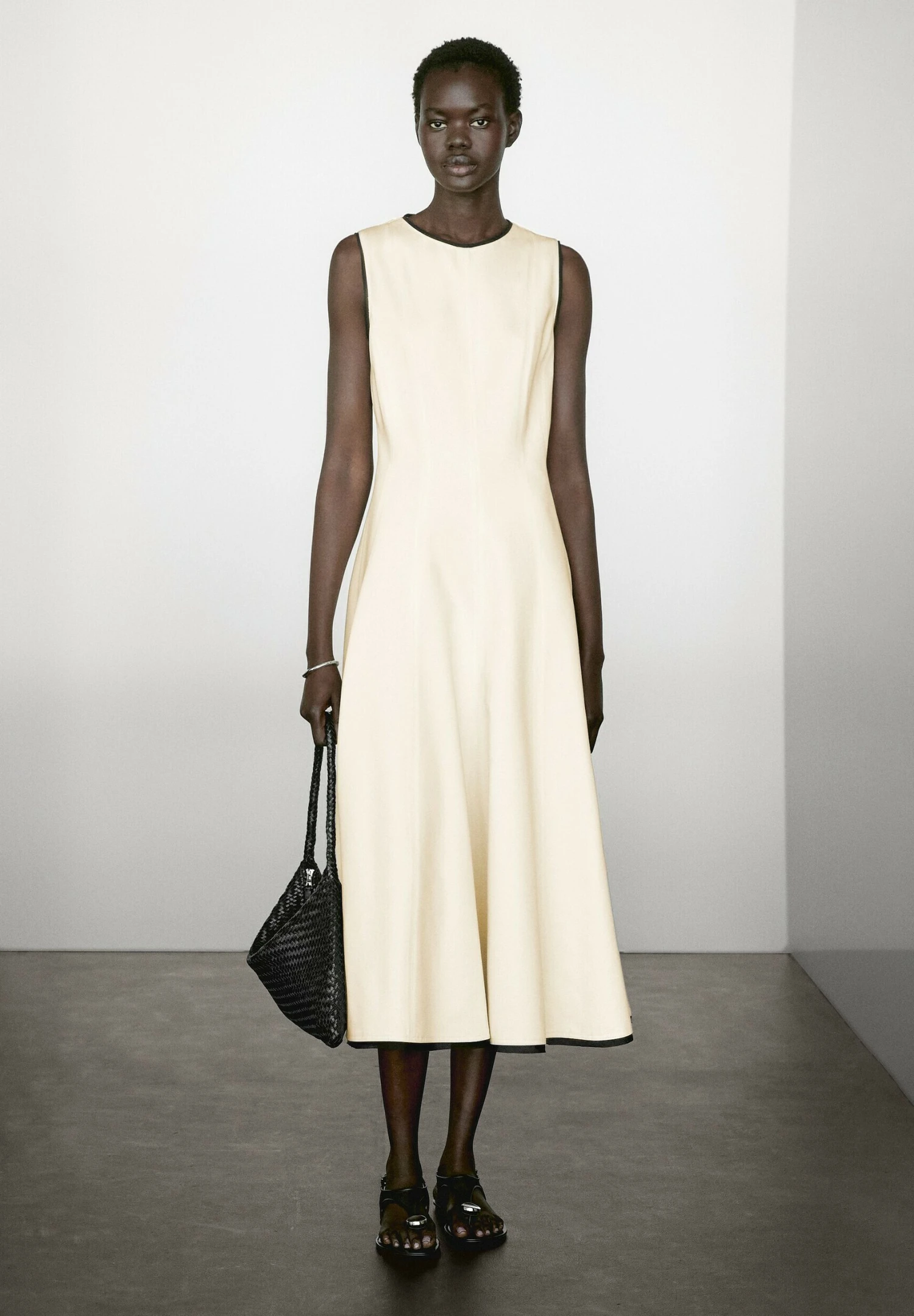 Massimo Dutti FLOUNCE WITH CONTRAST TRIMS - Day Dress - Beige 4 Massimo Dutti FLOUNCE WITH CONTRAST TRIMS - Day Dress - Beige - Image 2