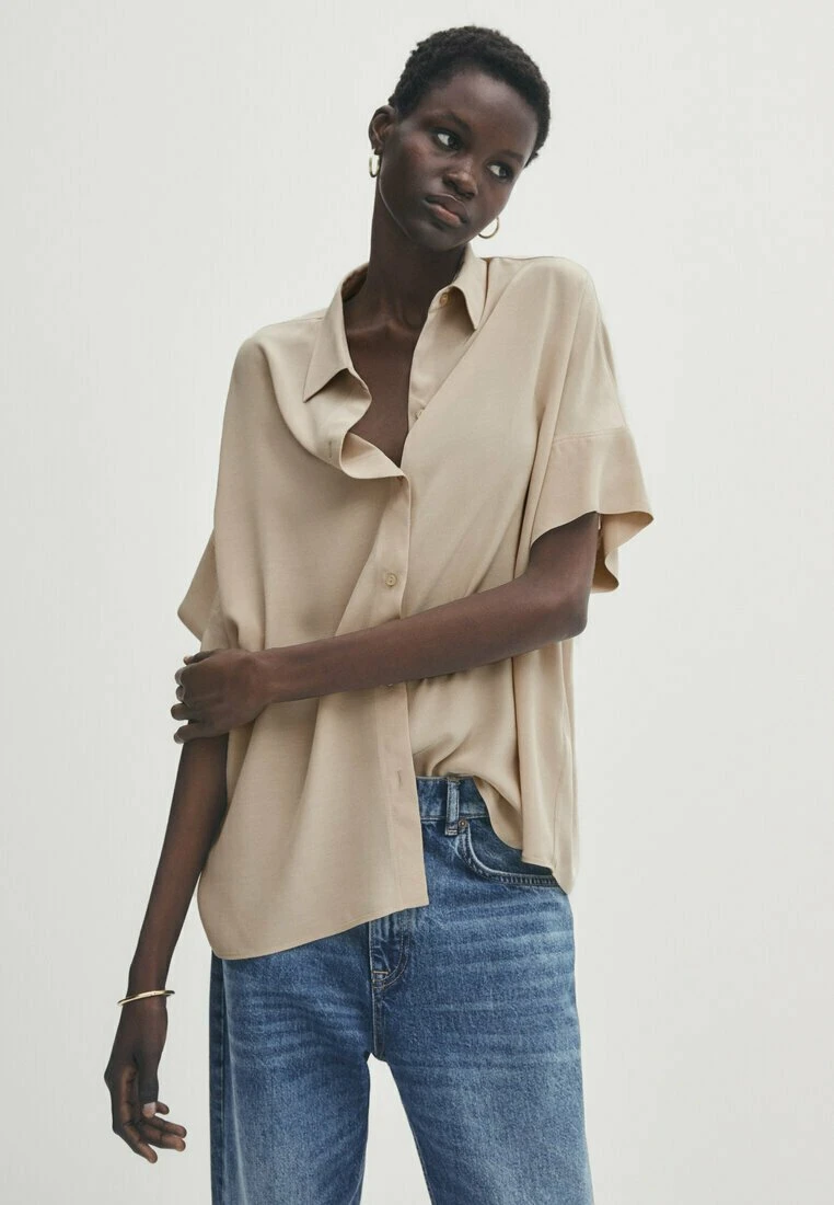 Massimo Dutti Flowing - Button-Down Blouse - Beige 3 Massimo Dutti Flowing - Button-Down Blouse - Beige