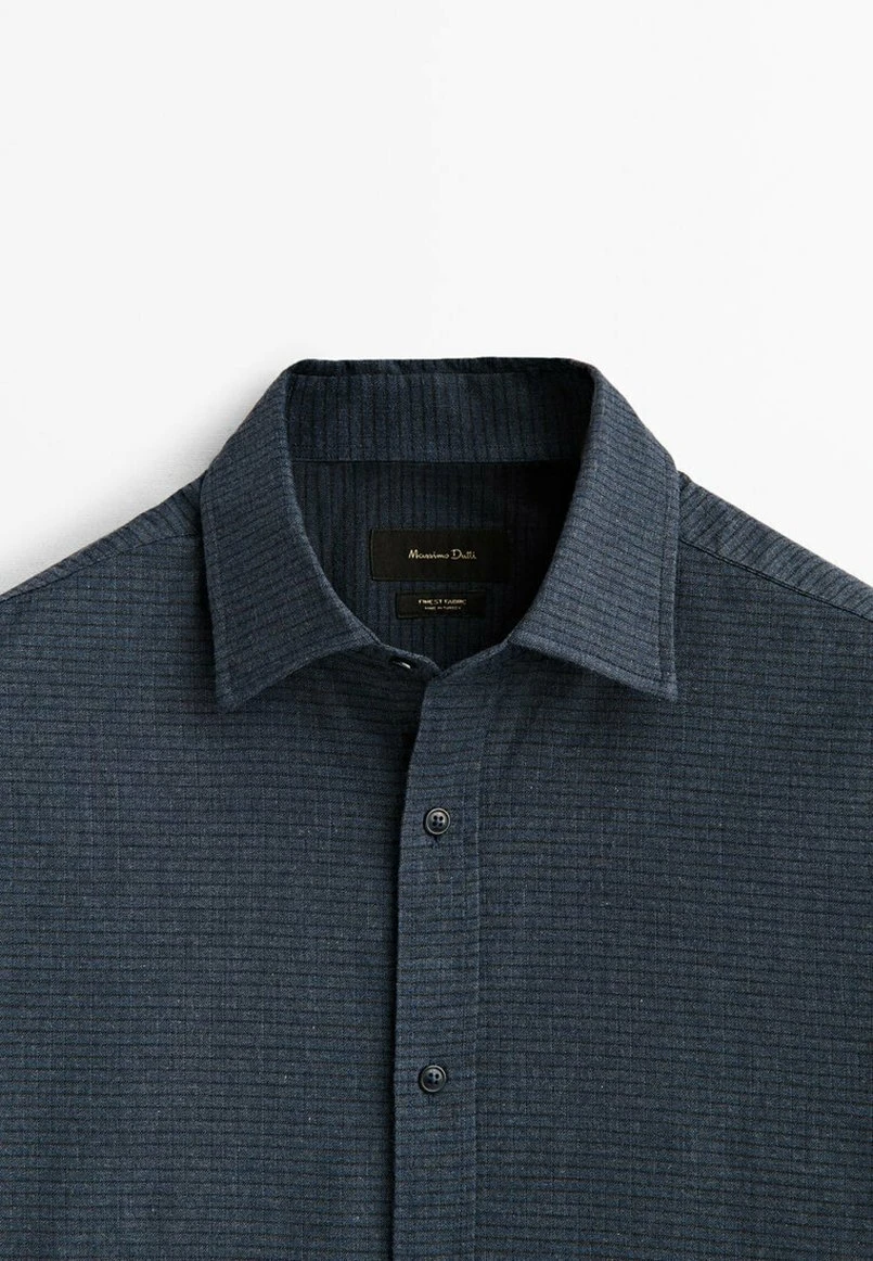 Massimo Dutti Regular Fit Check - Shirt - Blue 10 Massimo Dutti Regular Fit Check - Shirt - Blue - Image 8