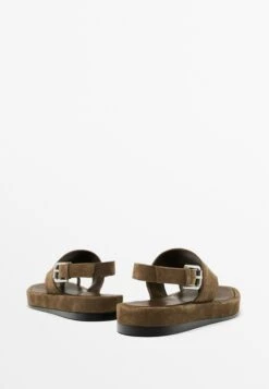 Massimo Dutti WITH QUILTED - T-bar Sandals - Camel -Massimo Dutti Shop 93e69d346d28410dbbe19299baeed8fc