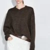 Massimo Dutti V-NECK - Jumper - Mottled Dark Brown -Massimo Dutti Shop 93f2488d4c6d47f5a3c7ef28efa633c9