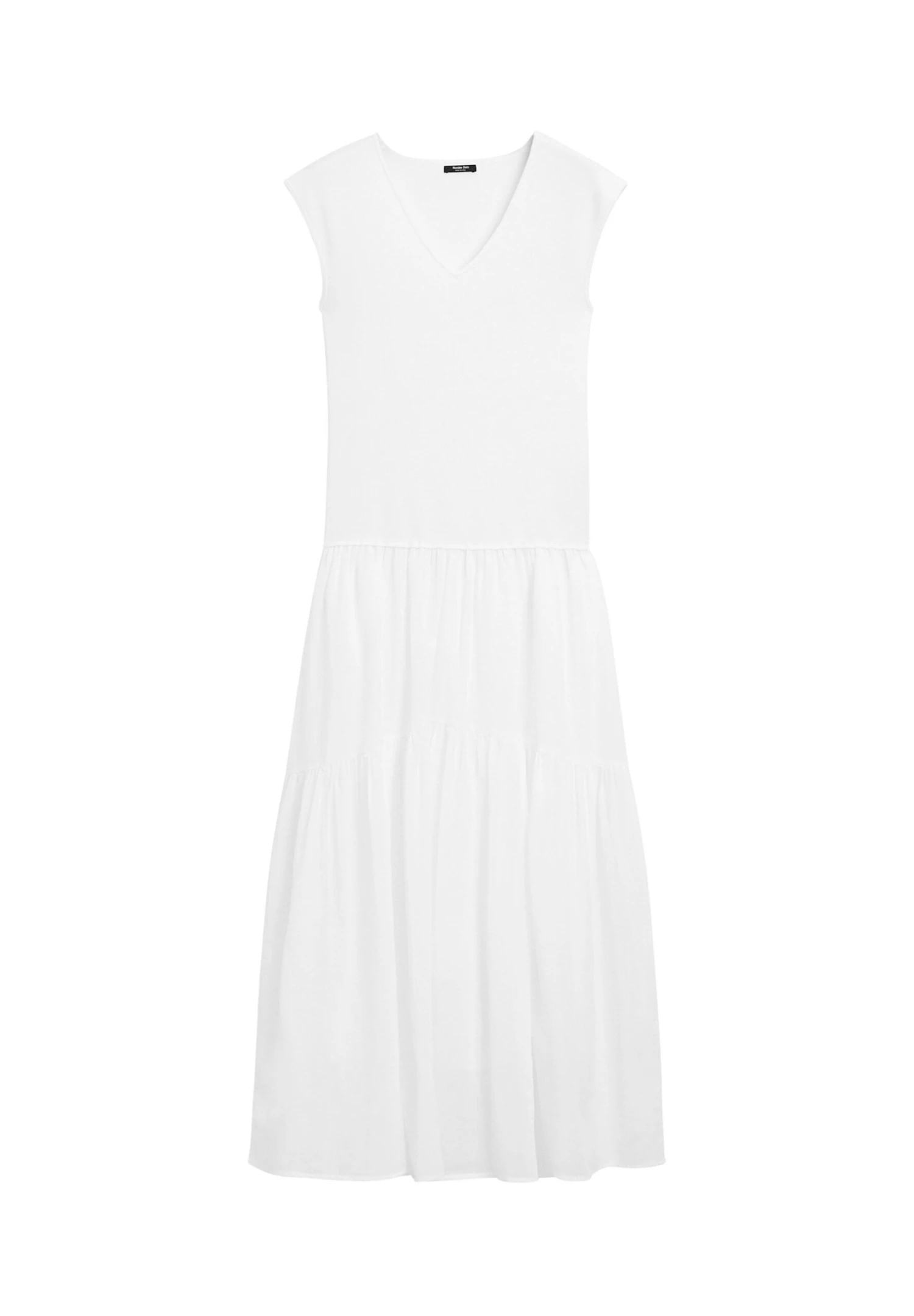 Massimo Dutti LONG CONTRAST V-NECK - Maxi Dress - White 8 Massimo Dutti LONG CONTRAST V-NECK - Maxi Dress - White - Image 6