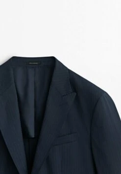 Massimo Dutti Pinstripes Super - Suit Jacket - Blue/Black Denim -Massimo Dutti Shop 9408b26752b14a3f8d002c768a24b93f
